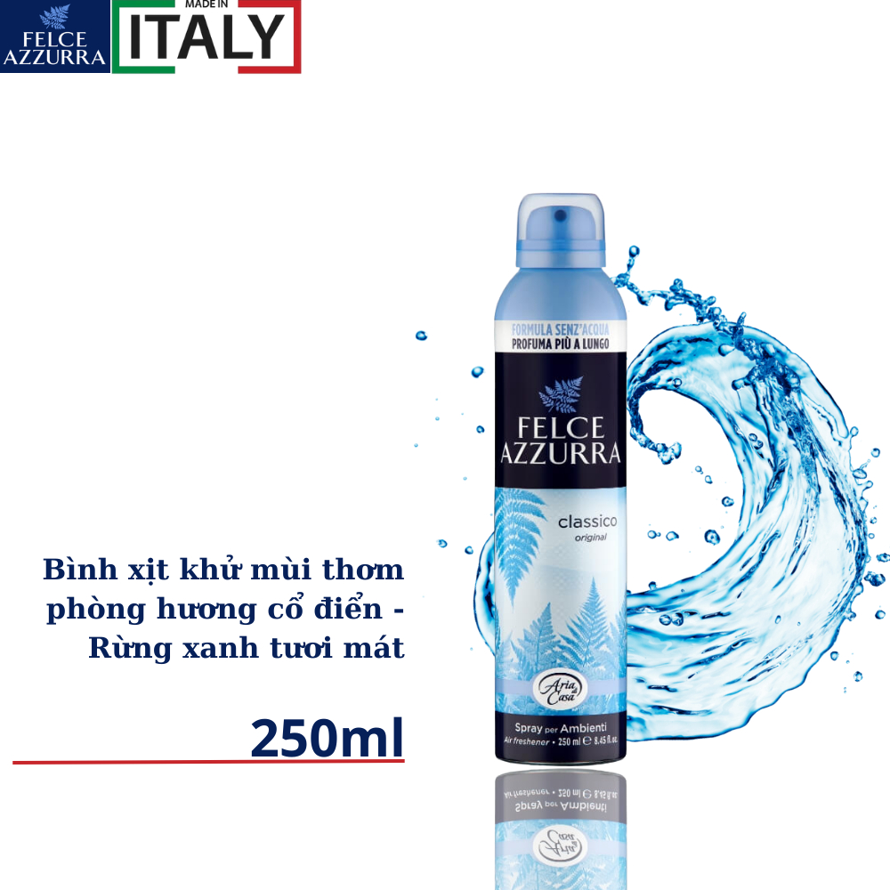 Bình xịt thơm phòng hương nước hoa cao cấp Ý Felce Azzurra -250ml - NK Ý