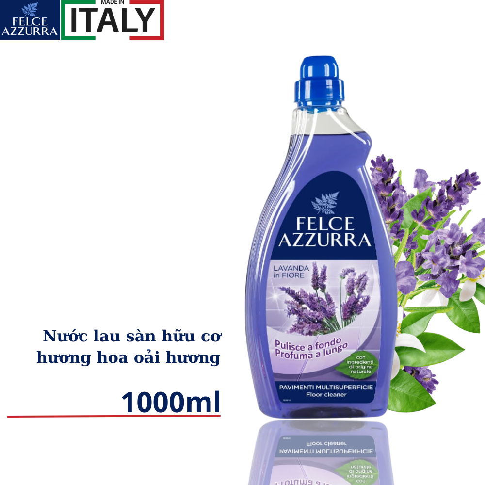 Nước lau sàn hữu cơ hương nước hóa cao cấp  Felce Azzurra - 1000ml -NK Ý
