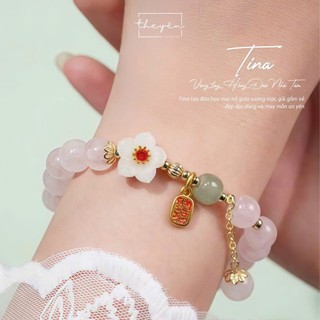 Vòng Tay Nữ May Mắn Thạch Anh Hồng - Quà Tặng Ý Nghĩa, Tinh Tế, Dễ Phối Đồ Cho Nữ [Tina]