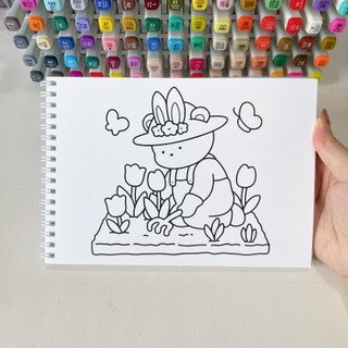 Bộ Tranh Tô Màu Hoppy Corner 40 Tranh, Giấy dày 200gsm Quyển A4 A5, Phù Hợp Màu Marker, Acrylic, Chì Màu, Sáp Màu