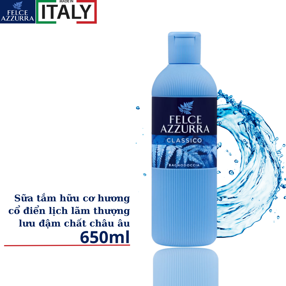 Sữa tắm đậm đặc hương nước hoa cao cấp Felce Azzura - 650ml - NK Ý
