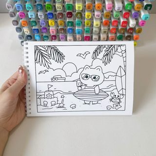 Bộ Tranh Tô Màu Kawaii Cozy 30 Tranh, Giấy dày 200gsm Quyển A4 A5, Phù Hợp Màu Marker, Acrylic, Chì Màu, Sáp Màu