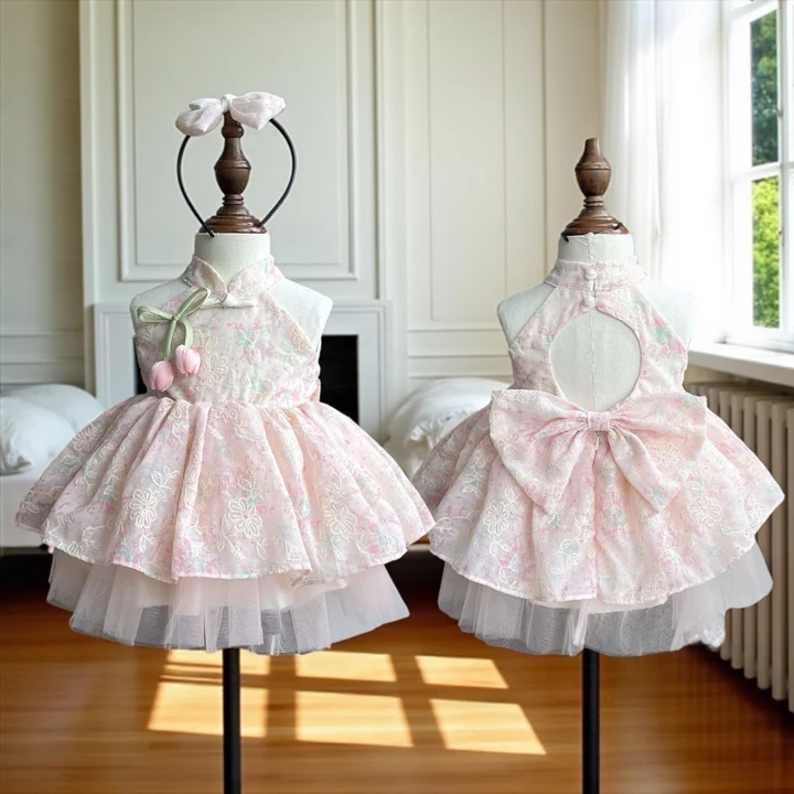 3-15kg Váy đầm công chúa cho bé gái sơ sinh đầy tháng thôi nôi sinh nhật làm quà tặng RIOKIDS TT50