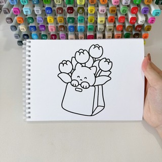 Bộ Tranh Tô Màu Sweet Relax 40 Tranh, Giấy dày 200gsm Quyển A4 A5, Phù Hợp Màu Marker, Acrylic, Chì Màu, Sáp Màu