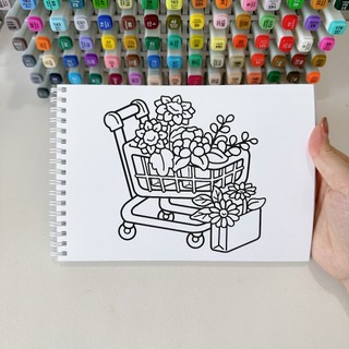 Bộ Tranh Tô Màu Sweet Relax 40 Tranh, Giấy dày 200gsm Quyển A4 A5, Phù Hợp Màu Marker, Acrylic, Chì Màu, Sáp Màu