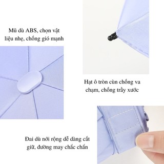 Dù Mini Gấp Gọn Bỏ Túi | Kèm Hộp Vuông | Che Nắng Mưa | Chống Tia UV SPF50+ | Đi Học Đi Làm Du Lịch