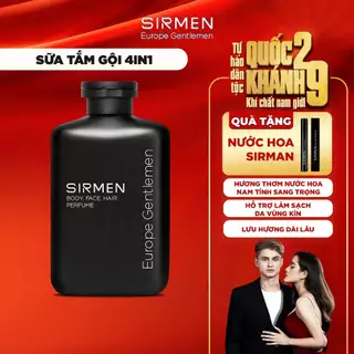 Sữa tắm gội nam 4 in 1 hương nước hoa châu Âu SIRMEN Europe Gentlemen cao cấp 350g chiết xuất công nghệ tiên tiến
