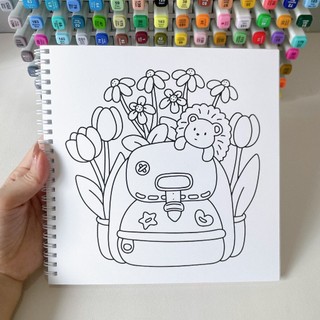 Bộ Tranh Tô Màu Tiny Garden 30 Tranh, Giấy dày 180gsm Quyển A4 A5, Phù Hợp Màu Marker, Acrylic, Chì Màu, Sáp Màu
