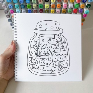 Bộ Tranh Tô Màu Tiny Garden 30 Tranh, Giấy dày 180gsm Quyển A4 A5, Phù Hợp Màu Marker, Acrylic, Chì Màu, Sáp Màu