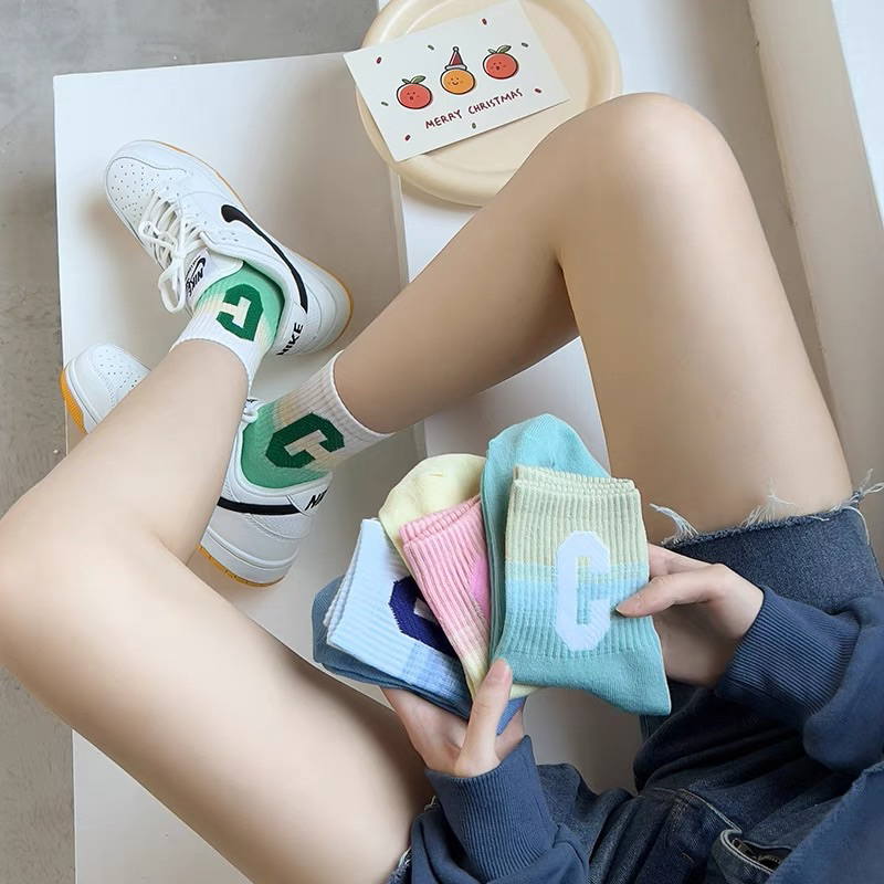 [Peinn] Tất cao cổ họa tiết Chữ C Đổi Màu siêu hót phong cách hàn BTS01