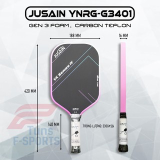 (Chính Hãng) Vợt Pickleball Jusain Tera, Phantom, Jusain Gen 4– Carbon Nhám Ép Nóng, Kiểm Soát Tốt, tăng lực đánh