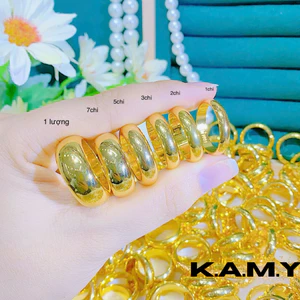 Nhẫn Trơn Vàng 1 Lượng Khắc Kí Hiệu Lượng Sang Trọng Trang Sức Xi Mạ Cao Cấp Bền Màu - Nhẫn Nam Nữ