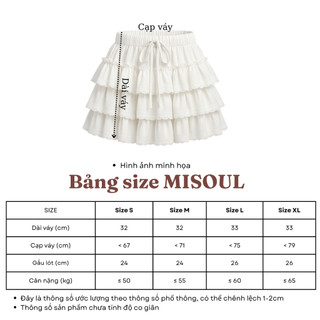 Chân Váy Ren Bèo 4 Tầng Dáng Ngắn MiSoul Cạp Chun Có Lớp Lót Bảo Hộ, Váy Ngắn Form Xòe Bồng 455