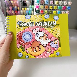 Bộ Tranh Tô Màu Kawaii Daydreams 42 Tranh, Giấy dày 200gsm Quyển A4 A5, Phù Hợp Màu Marker, Acrylic, Chì Màu, Sáp Màu