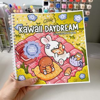 Bộ Tranh Tô Màu Kawaii Daydreams 42 Tranh, Giấy dày 200gsm Quyển A4 A5, Phù Hợp Màu Marker, Acrylic, Chì Màu, Sáp Màu