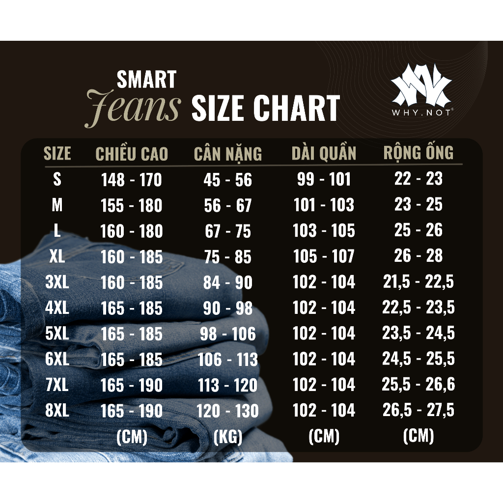 [Có Bigsize] - Quần Jean Nam WHY NOT SMART JEANS Ống Suông Điều Chỉnh Độ Rộng Cạp Màu Xanh Navy
