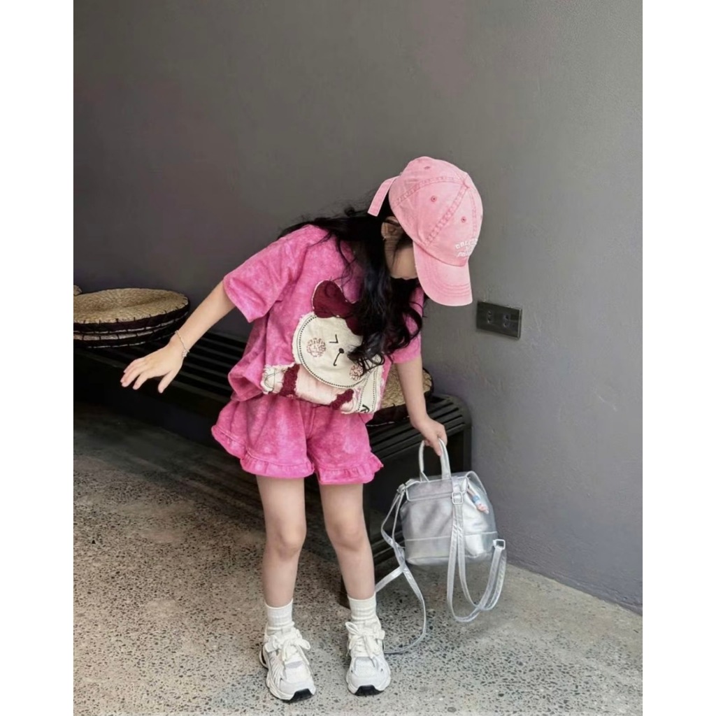 Sét Bộ Quần ÁO Mùa Hè Mẫu Hottred In Hình Thỏ RABIT Dành Cho Bé Gái sz 9-36kg . chất liệu cotton tixi