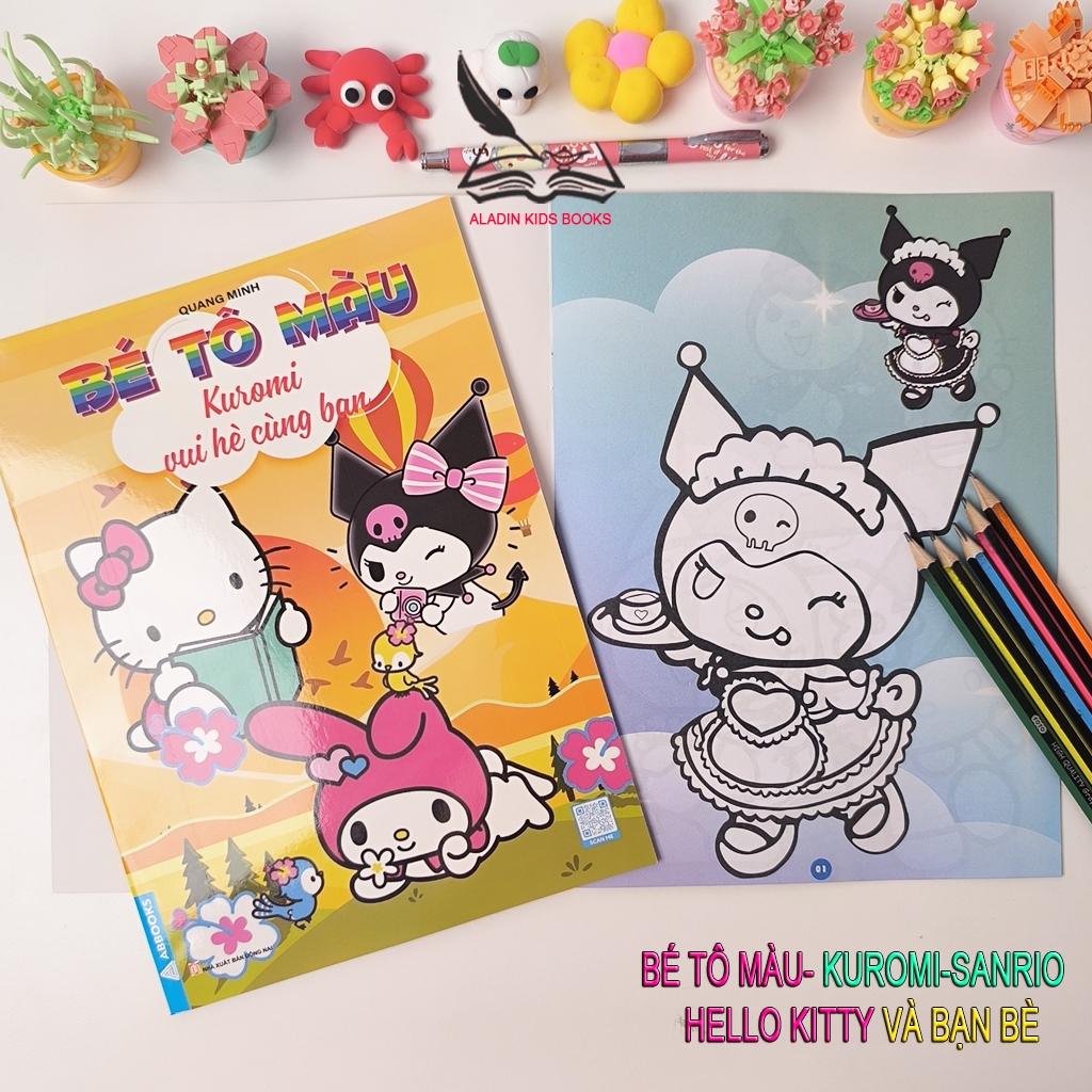Sách- Bé Tô Màu Kuromi Sanrio Hello Kitty Và Bạn Bè