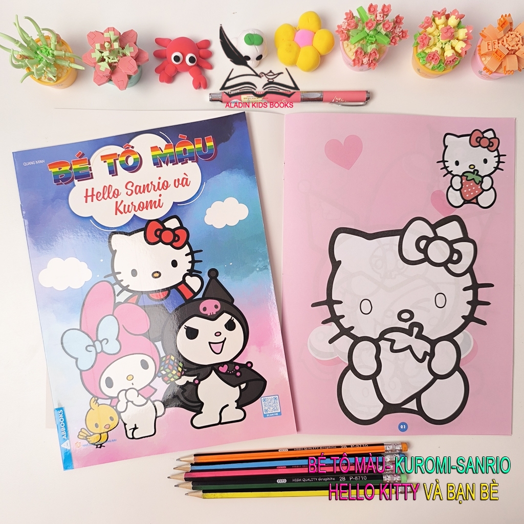 Sách- Bé Tô Màu Kuromi Sanrio Hello Kitty Và Bạn Bè