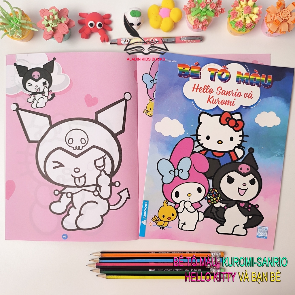 Sách- Bé Tô Màu Kuromi Sanrio Hello Kitty Và Bạn Bè
