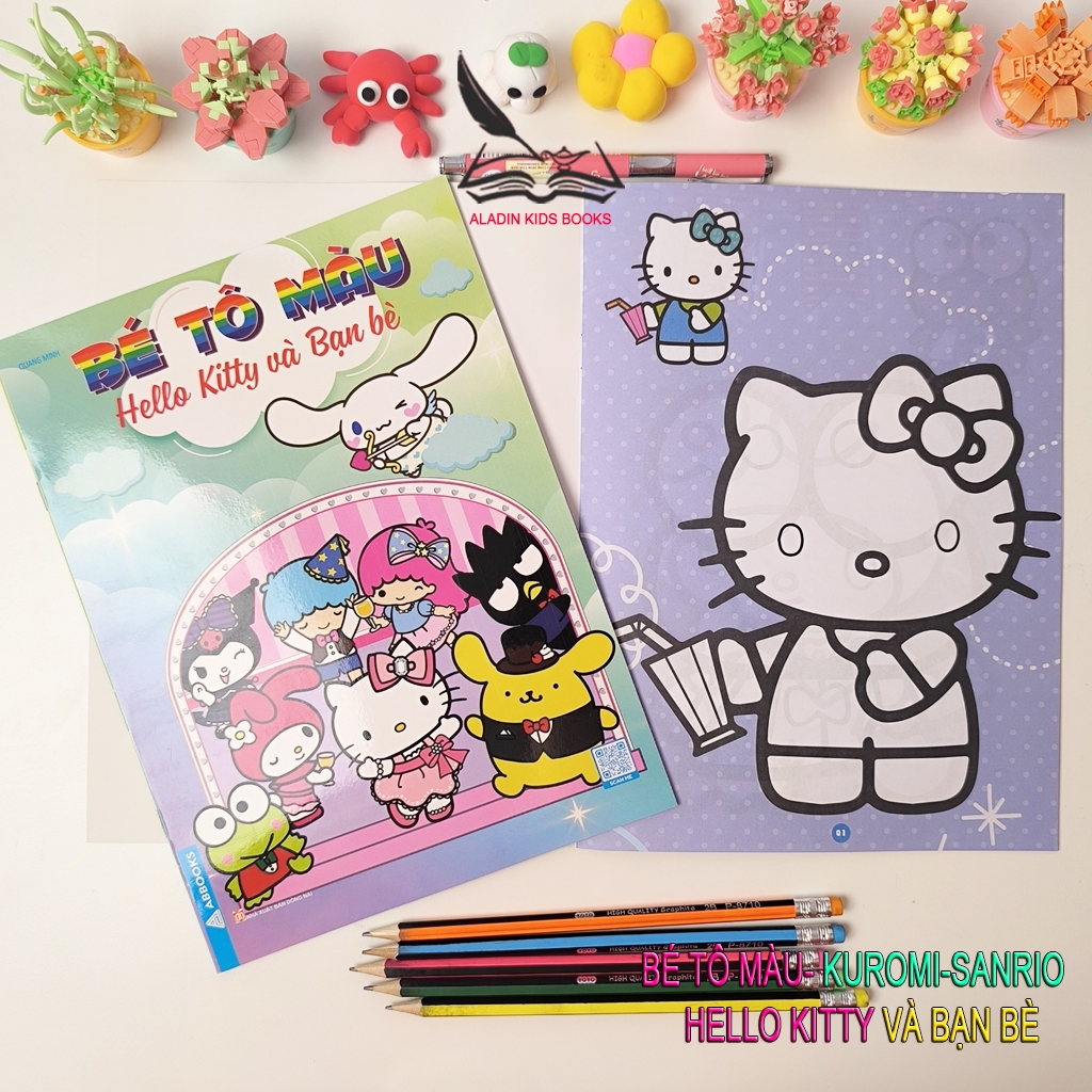 Sách- Bé Tô Màu Kuromi Sanrio Hello Kitty Và Bạn Bè