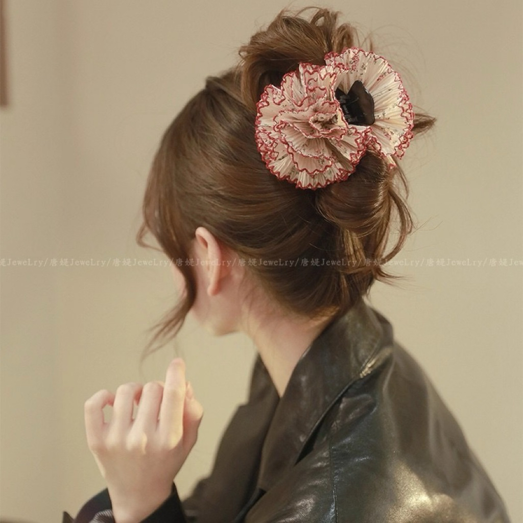 Kẹp Tóc Voan Nơ Lớn Scrunchies QUEMEO Bigsize Hình Vuông Phồng Nhiều Kiểu Dễ Thương