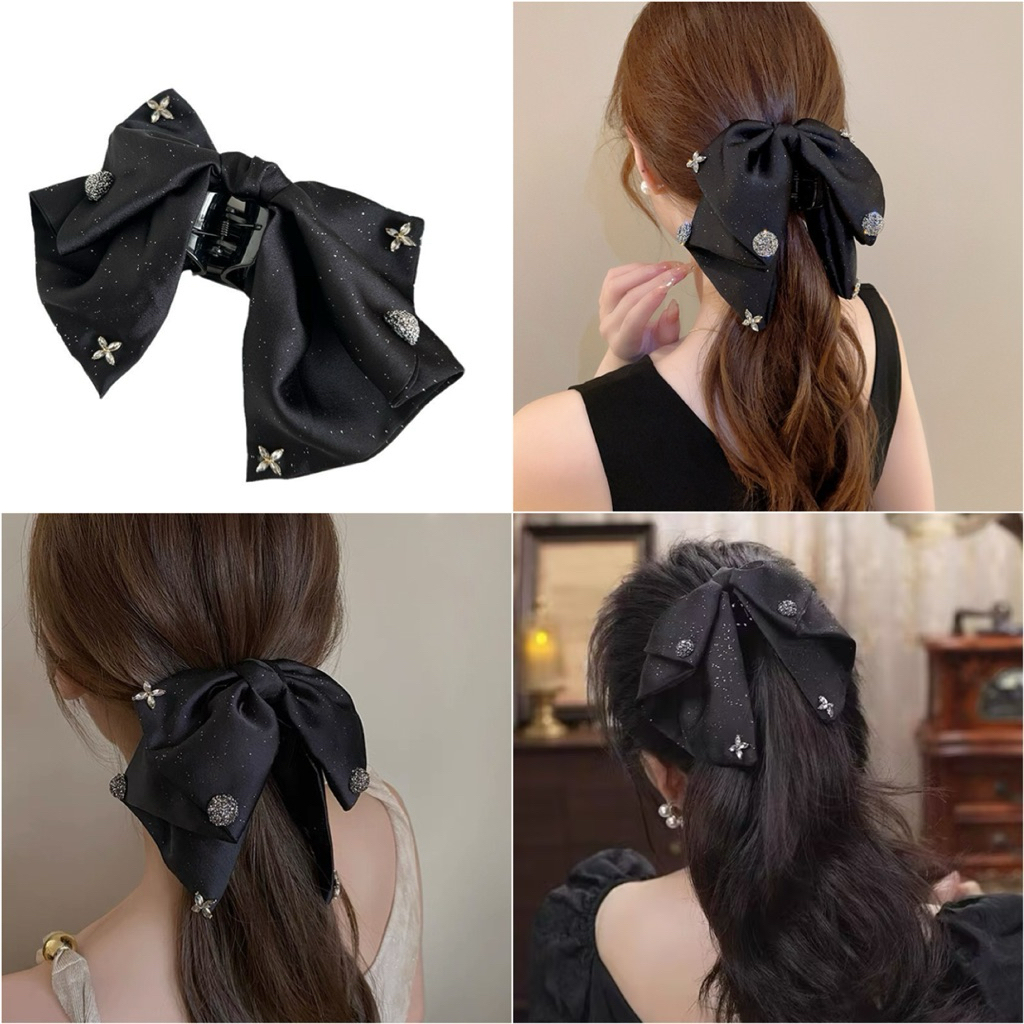 Kẹp Tóc Voan Nơ Lớn Scrunchies QUEMEO Bigsize Hình Vuông Phồng Nhiều Kiểu Dễ Thương