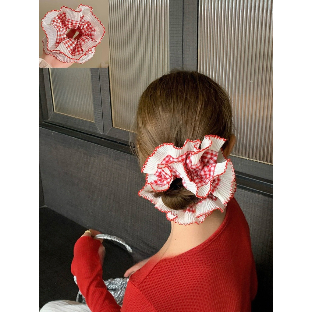 Kẹp Tóc Voan Nơ Lớn Scrunchies QUEMEO Bigsize Hình Vuông Phồng Nhiều Kiểu Dễ Thương