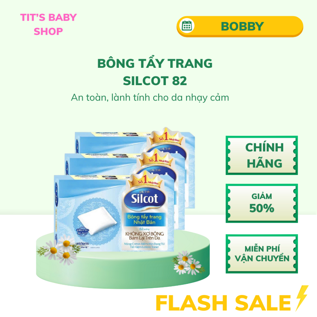 (Chính Hãng) Combo 3 hộp Bông trang điểm (bông tẩy trang) Silcot 82 ...