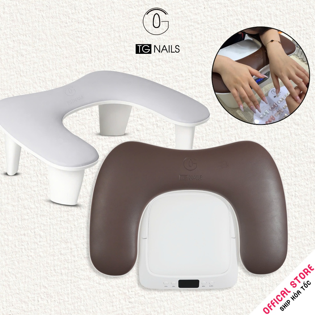 Gối kê tay nail đa năng cao cấp bằng da hãng TG