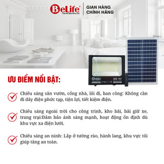 Đèn năng lượng mặt trời Solar Light Công Suất 100w, 200w, 300w, đèn siêu sáng không thấm nước Belife