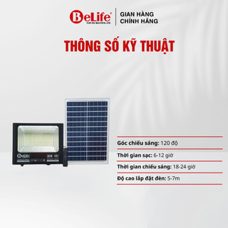 Đèn năng lượng mặt trời Solar Light Công Suất 100w, 200w, 300w, đèn siêu sáng không thấm nước Belife