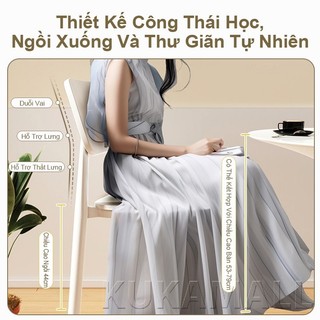 KUKA Ghế ăn nhựa gia đình  Nhẹ gọn  Chống nước  Tựa lưng thoải mái GhếNhựa GhếĂn Phong cách Bắc Âu