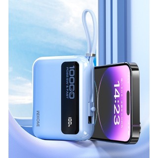 Cục Tích Điện WEKOME WP-34 10000mAh USB QC 22.5W, TypeC PD 20W, Kèm 2 cáp sạc - Nhất Tín Computer