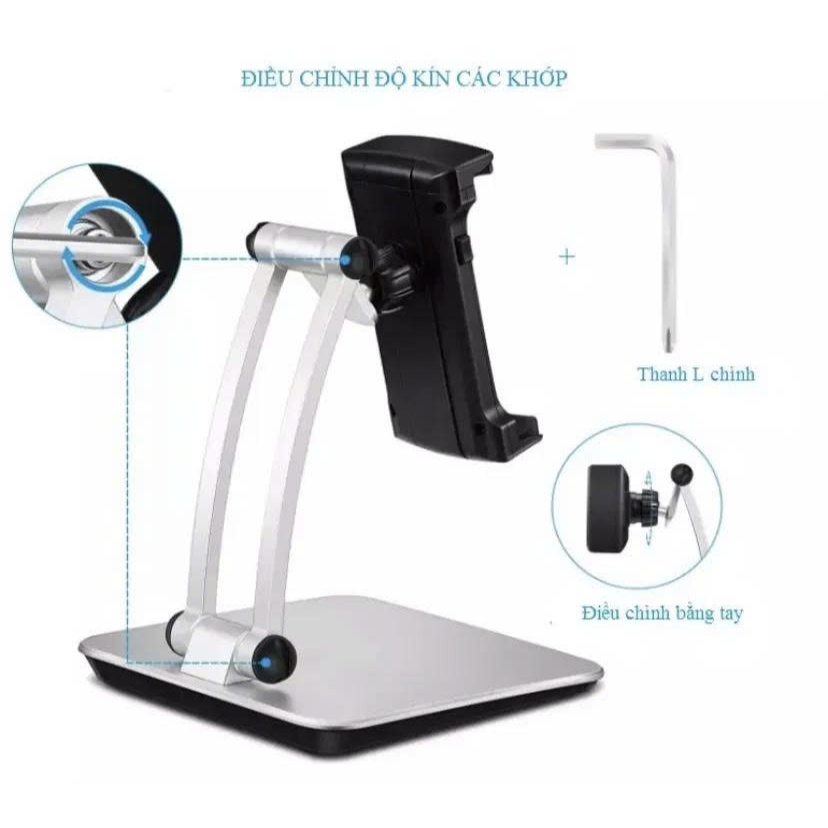 Giá đỡ điện thoại, ipad để bàn cao cấp thiết kế công thái học đa năng xem phim, học online, quay phim gấp gọn
