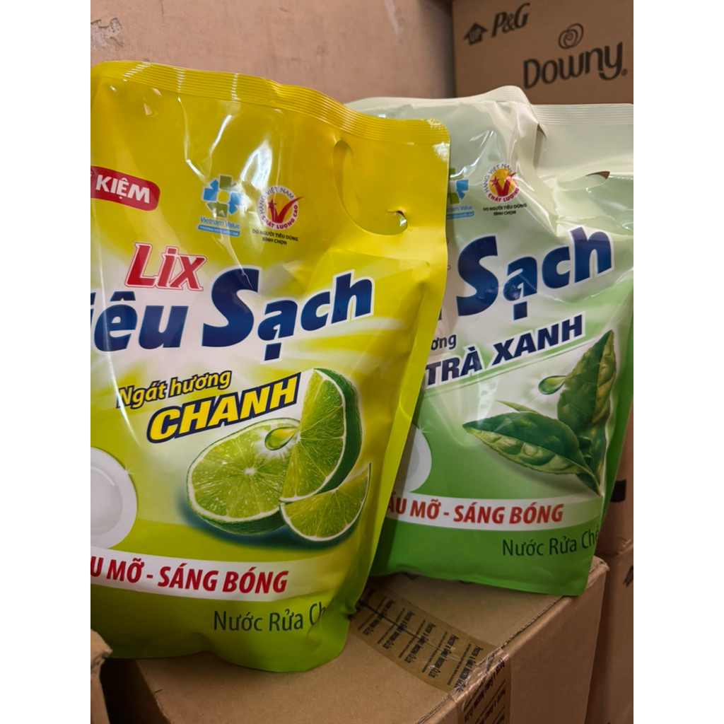 Combo 2 túi Nước Rủa Chén Lix Hương Chanh / trà Xanh Túi 3,2kg