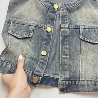 Áo gile jean cho bé trai bé gái Batala kids, ÁO GI LÊ JEAN 2 NẮP TÚI NGỰC cho bé mềm mại thoải mái cho bé từ 10-25kg