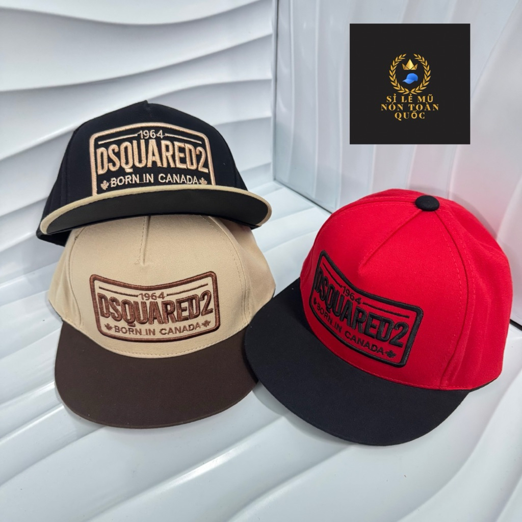 Mũ hiphop cho bé 3-7 Tuổi,Nón lưỡi trai snapback thêu dsq2 phối kết màu thời trang cho bé siêu đẹp
