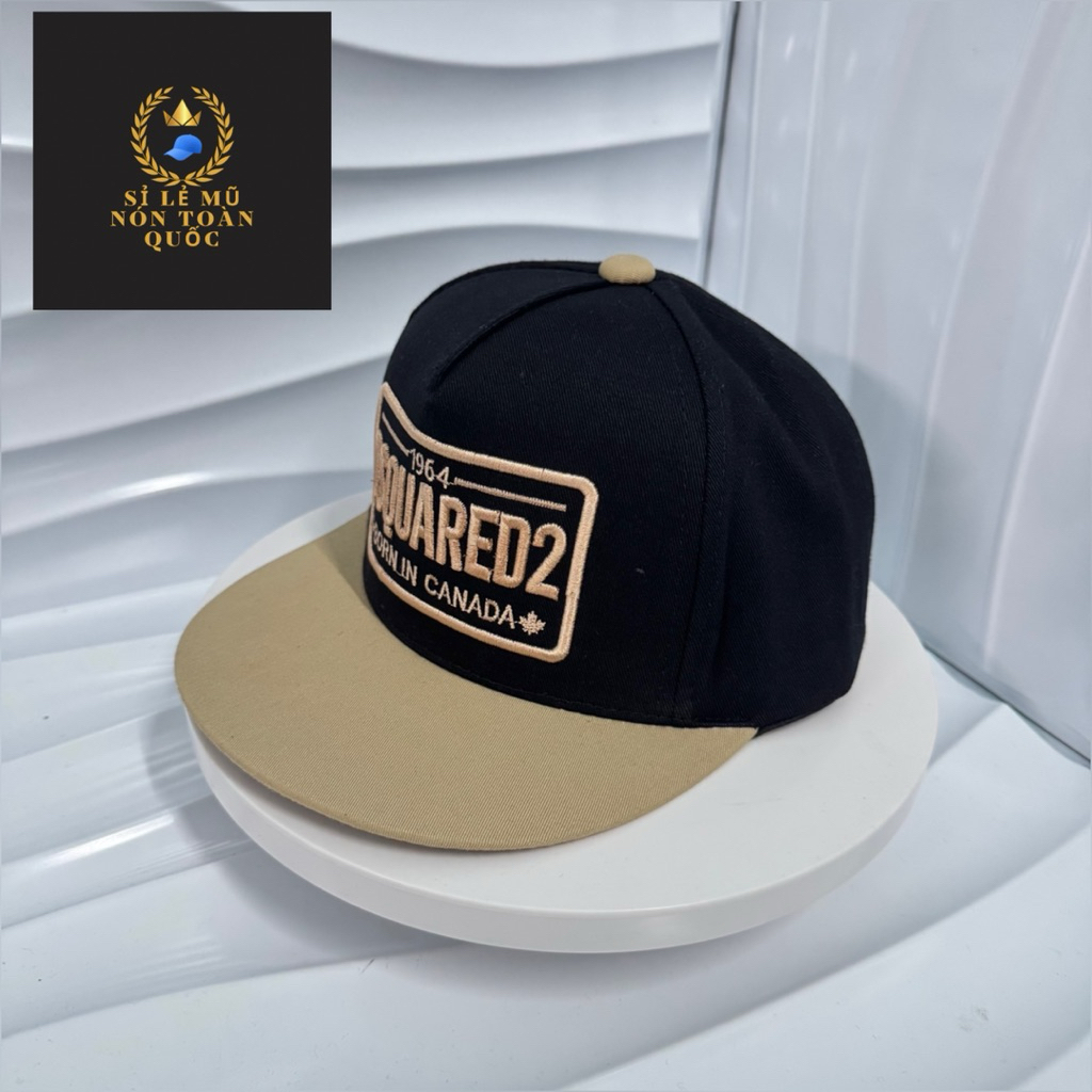 Mũ hiphop cho bé 3-7 Tuổi,Nón lưỡi trai snapback thêu dsq2 phối kết màu thời trang cho bé siêu đẹp