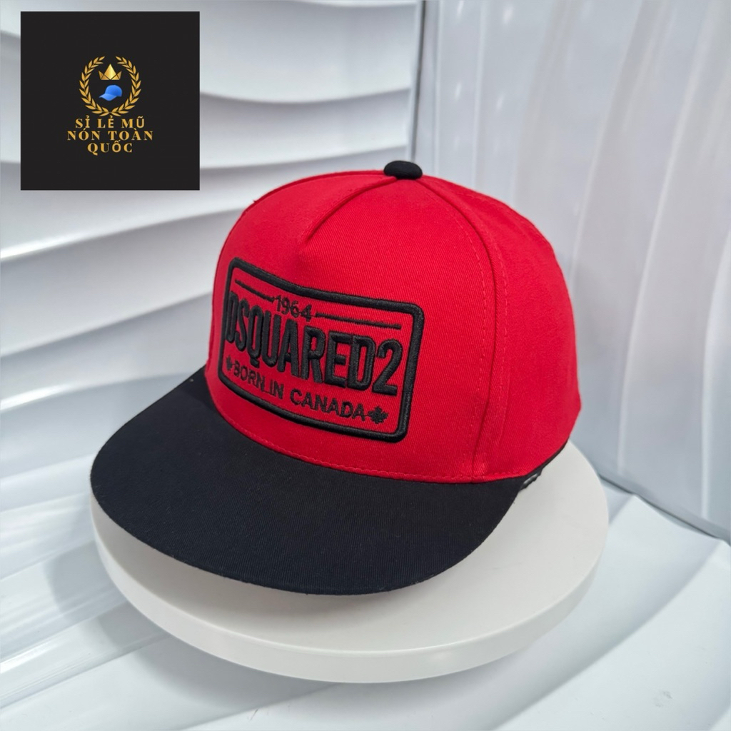 Mũ hiphop cho bé 3-7 Tuổi,Nón lưỡi trai snapback thêu dsq2 phối kết màu thời trang cho bé siêu đẹp
