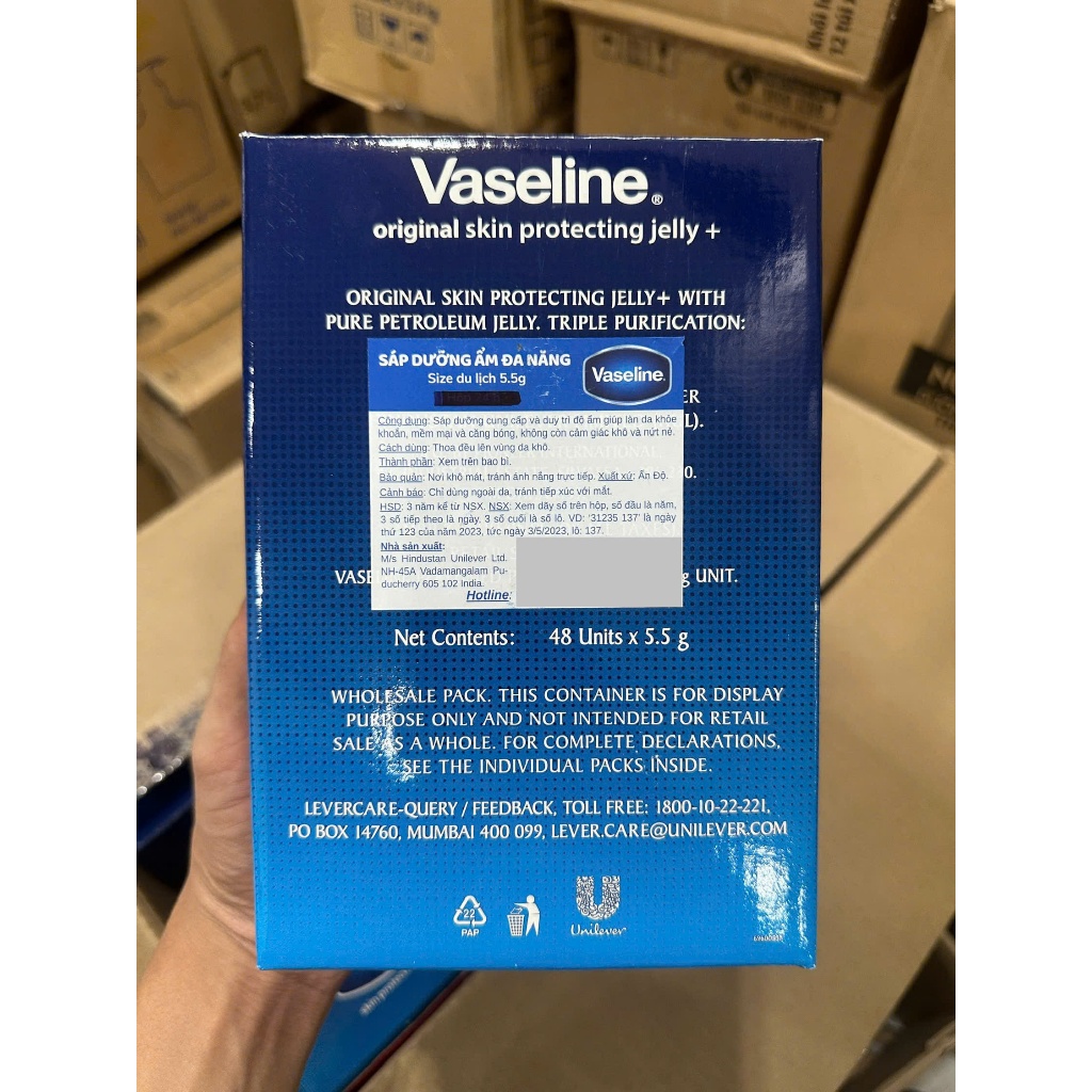 Sáp dưỡng ẩm đa năng size du lịch Vaseline Original Protecting Jelly 5.5g