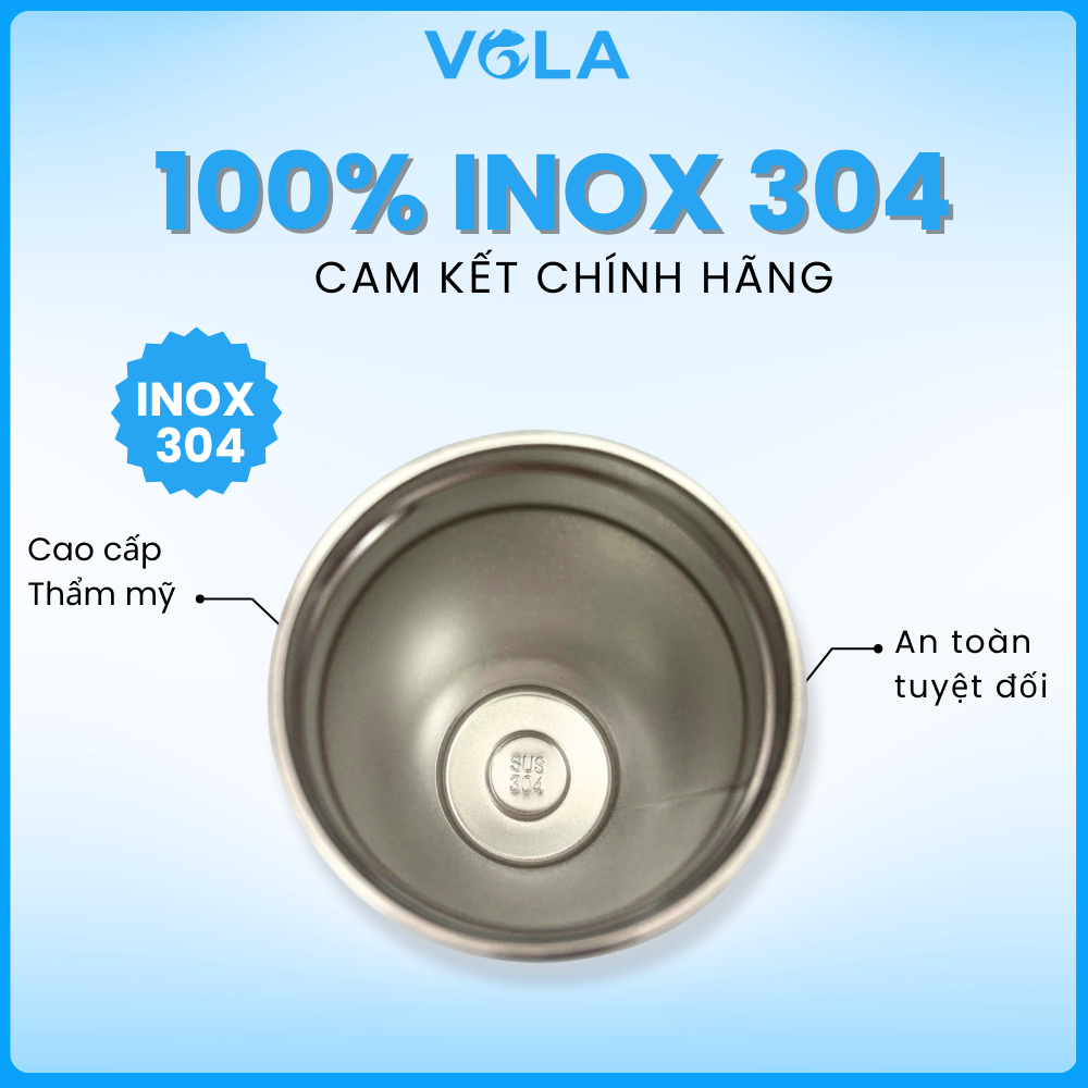 Bình Giữ Nhiệt VOLA 500ml Inox 304 cao cấp, Bình giữ nhiệt có quai xách, Khắc tên theo yêu cầu