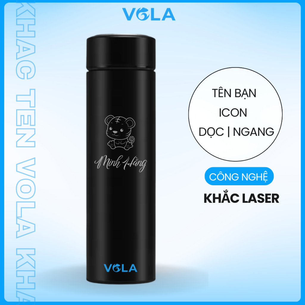 Bình Giữ Nhiệt VOLA 500ml Inox 304, Bình giữ nhiệt khắc tên theo yêu cầu.