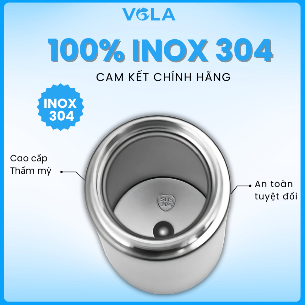 Bình Giữ Nhiệt VOLA 500ml Inox 304, Bình giữ nhiệt khắc tên theo yêu cầu.