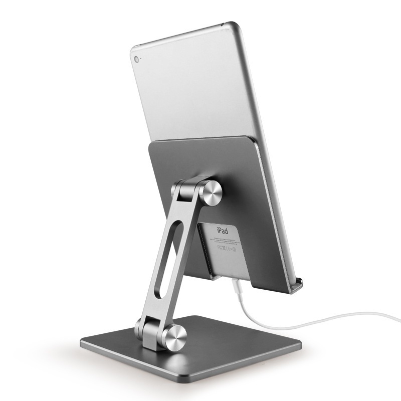 Giá đỡ máy tính bảng, ipad hợp kim nhôm thiết kế công thái học, đế đúc nguyên khối chống rung, chắc chắn xếp gọn