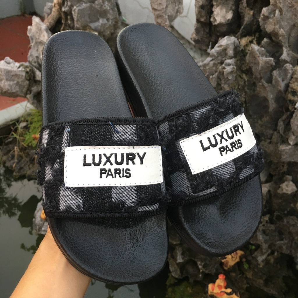 Dép Nam Nữ Quai Ngang, Vải Bò Jean, Phong Cách Luxury Hot Trend Đi Êm Chân (Size 35-44)