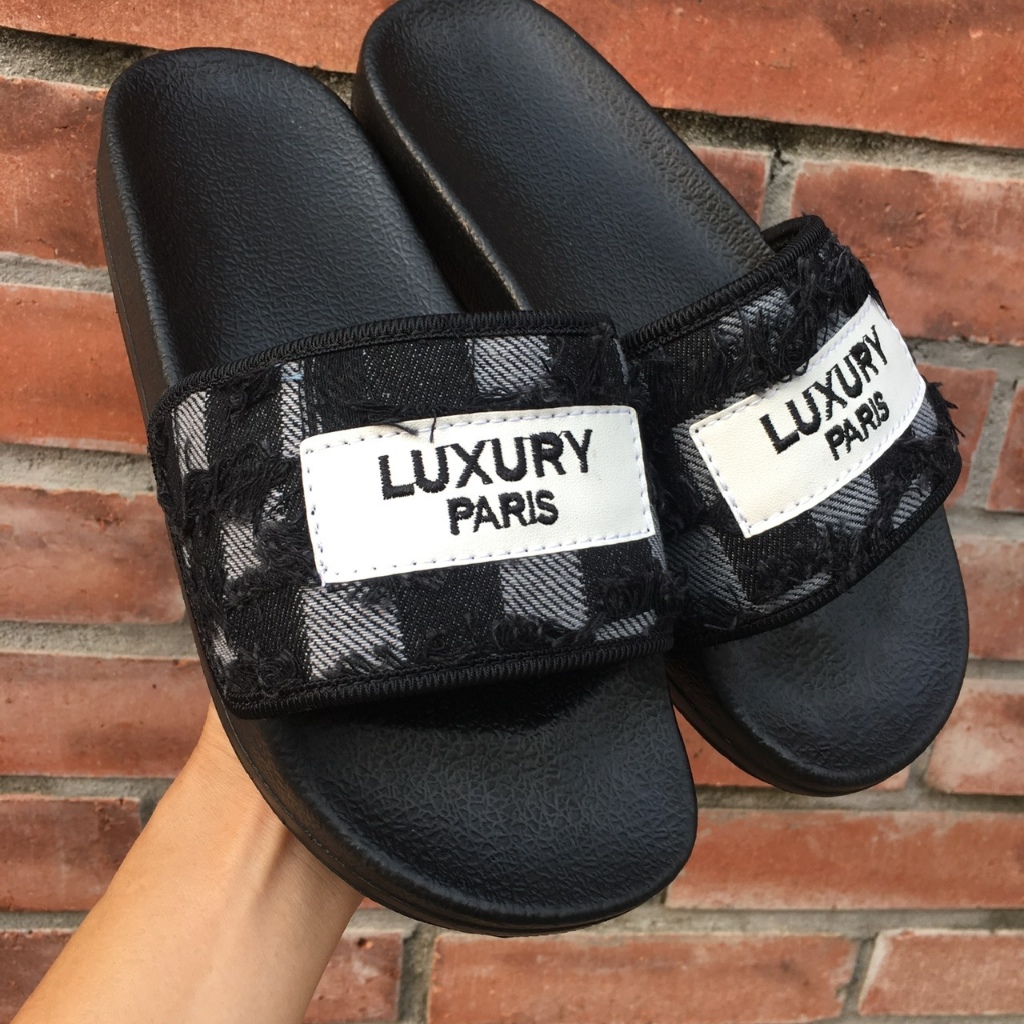 Dép Nam Nữ Quai Ngang, Vải Bò Jean, Phong Cách Luxury Hot Trend Đi Êm Chân (Size 35-44)