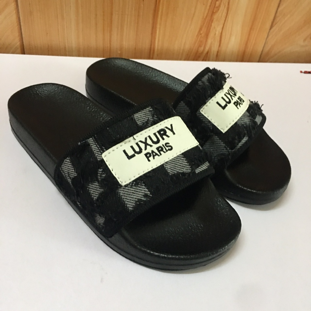Dép Nam Nữ Quai Ngang, Vải Bò Jean, Phong Cách Luxury Hot Trend Đi Êm Chân (Size 35-44)