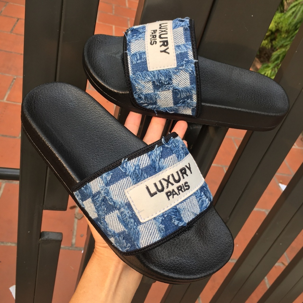 Dép Nam Quai Ngang, Dép Nam LUXURY, Chất Liệu Jean Cao Cấp, Êm Chân Chống Trơn, Thời Trang Mẫu Mới, Full Size 35-44