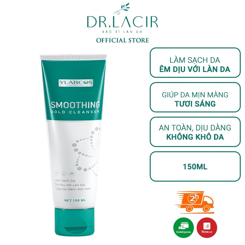 Sữa Rửa Mặt Vàng DR.LACIR Smoothing Gold Cleanser 150ml Dành Cho Da Mỏng, Nhạy Cảm, Da Sau Tái Tạo